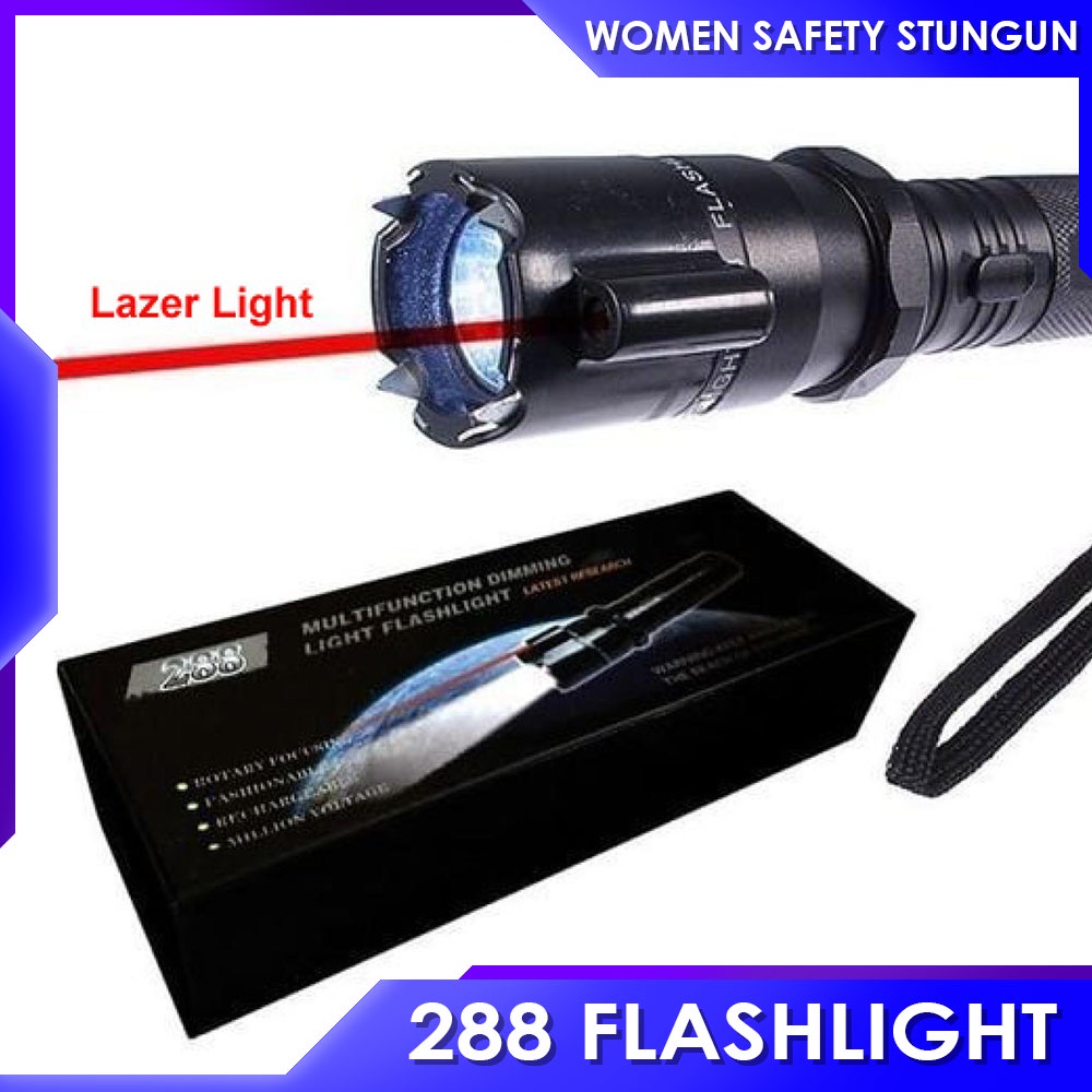 288 Flashlight Strong Light Electric Shock Flashlight Flashlight With  Laser(with SURPRISE FREEBIES) | Shopee Philippines