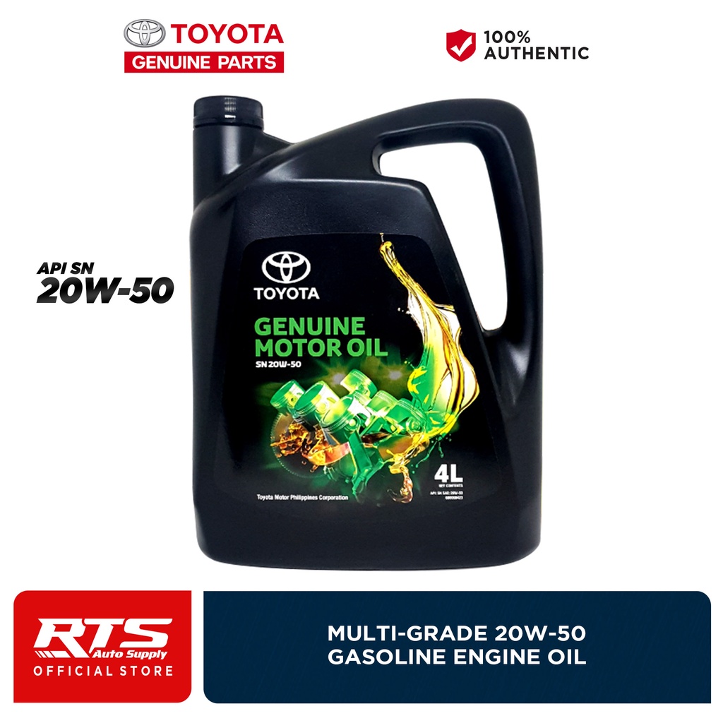 Toyota Genuine MultiGrade 20W50 Gasoline Engine Oil / Motor Oil 4L / 1