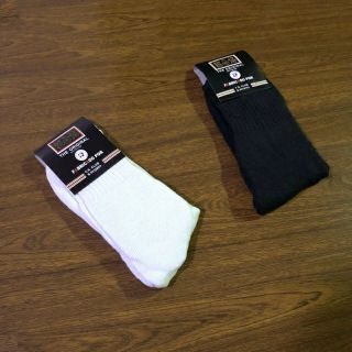 3Pairs Men's Plain Black/White Cotton Low-Mid Socks MAKAPAL