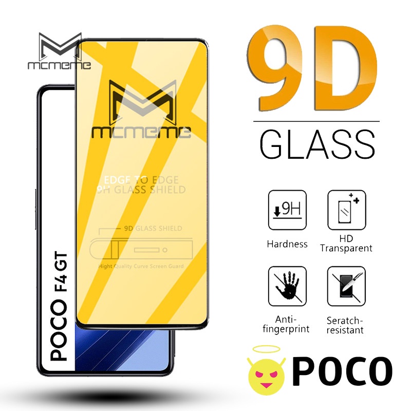 9d Full Tempered Glass For Xiaomi Mi Poco X4 X3 Nfc F4 F3 Gt C40 M5 M5s