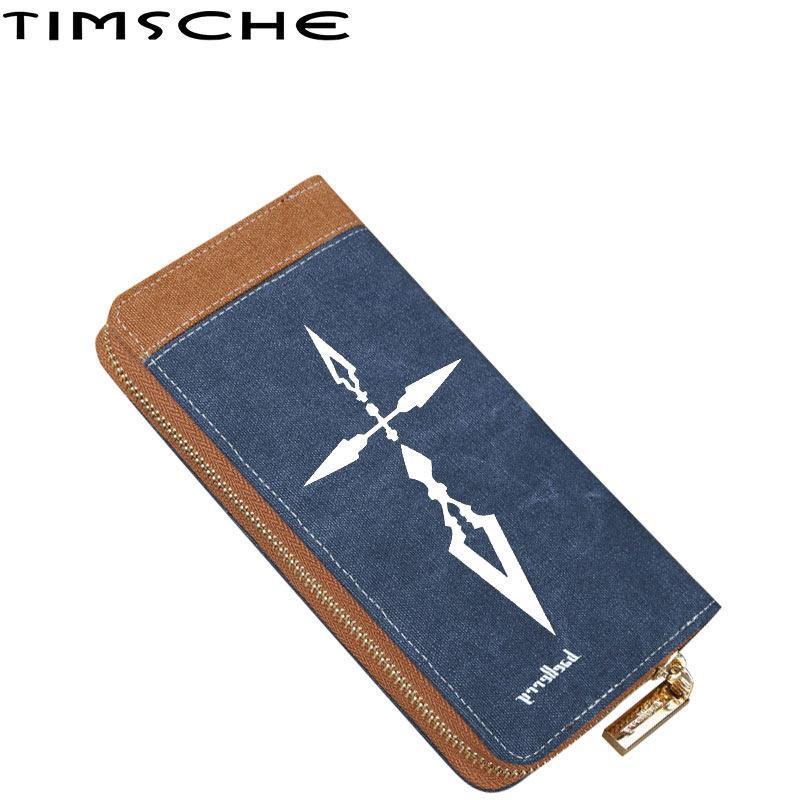fgo anime game peripheral wallet black and white Joan of Arc fate men and women long and short models ins student change card bag tide brand