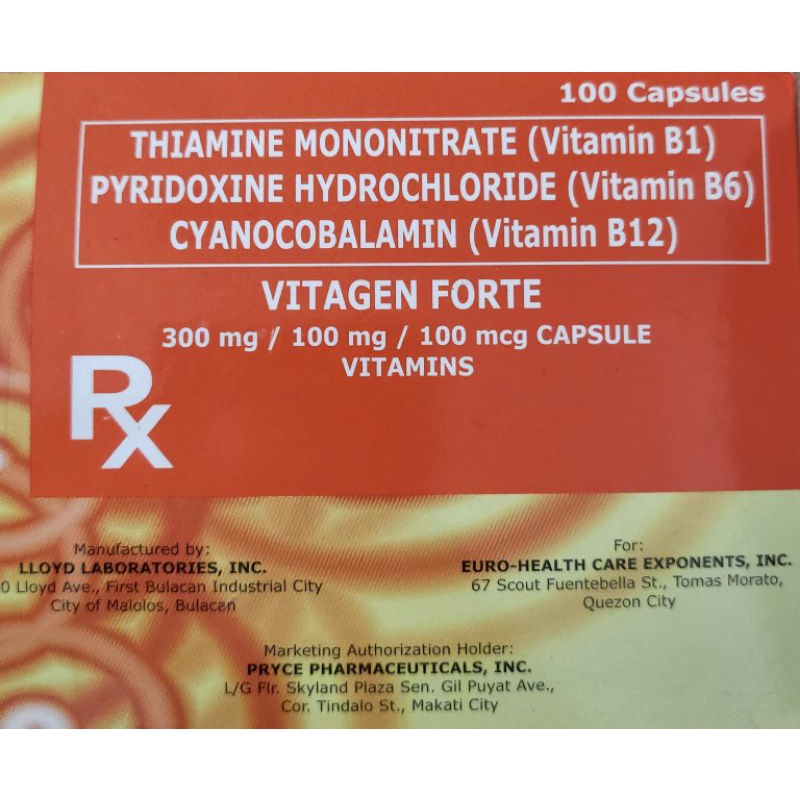 Vitagen Forte Vitamin B Complex Shopee Philippines