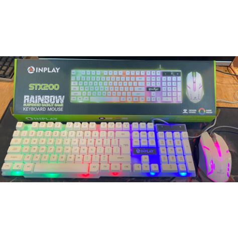 INPLAY (STX200) RAINBOW/ RGB SUSPENDED BACKLIGHT GAME KEYBOARD AND ...