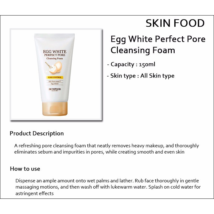 egg white perfect pore cleansing foam
