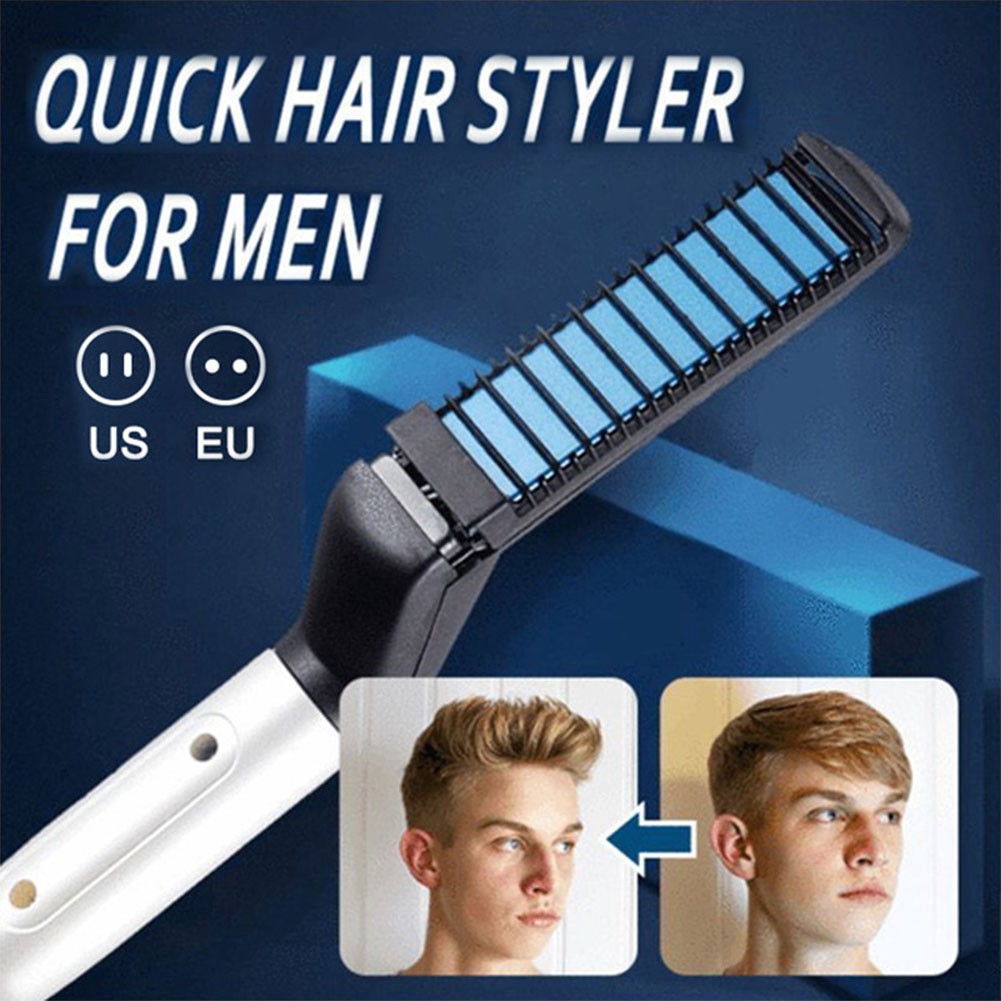 Men Comb Straightener Curler Quick Hair Styler Massage Shopee