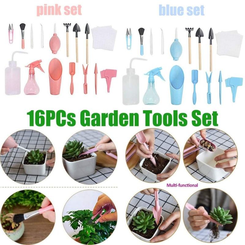 16 Small Gardening Tool Kit Mini Purified Wood Hand Set Succulent Plant