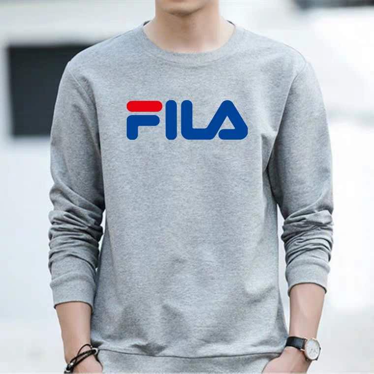 Lady M Stock FILA 100% cotton New Long Sleeve T-shirt Men's Sleeve Trend | Shopee Philippines