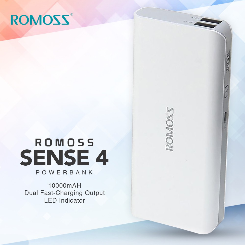 Romoss Sense 4 10000mAh Battery Indicator (White) | Shopee Philippines