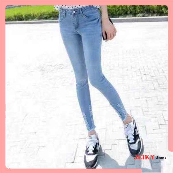 ladies bright blue jeans