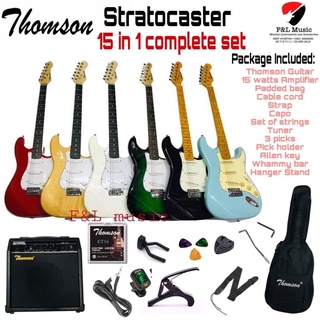 Complete Package 15 in 1 Thomson Stratocater Electric Guitar Free Full set up