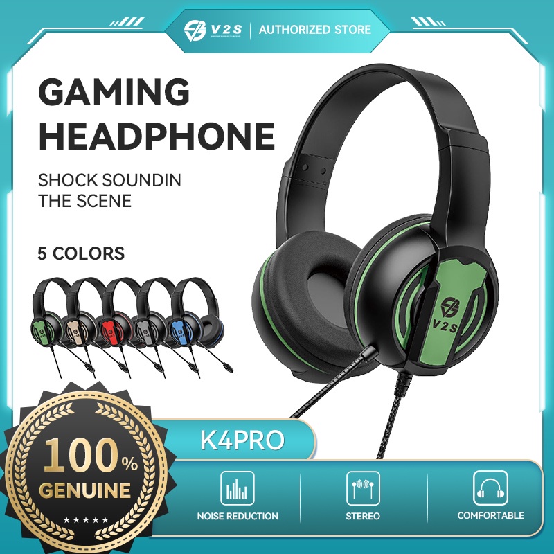 V2s K4PRO Game Headset PC DESKTOP Noise Reduction Treble Hidden
