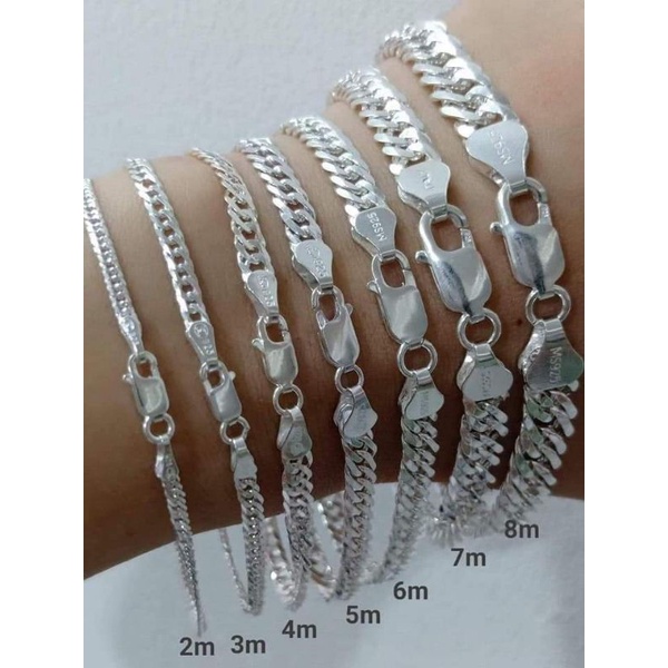 925 legit silver mens doublebarb bracelet (3M 4M 5M) Shopee Philippines