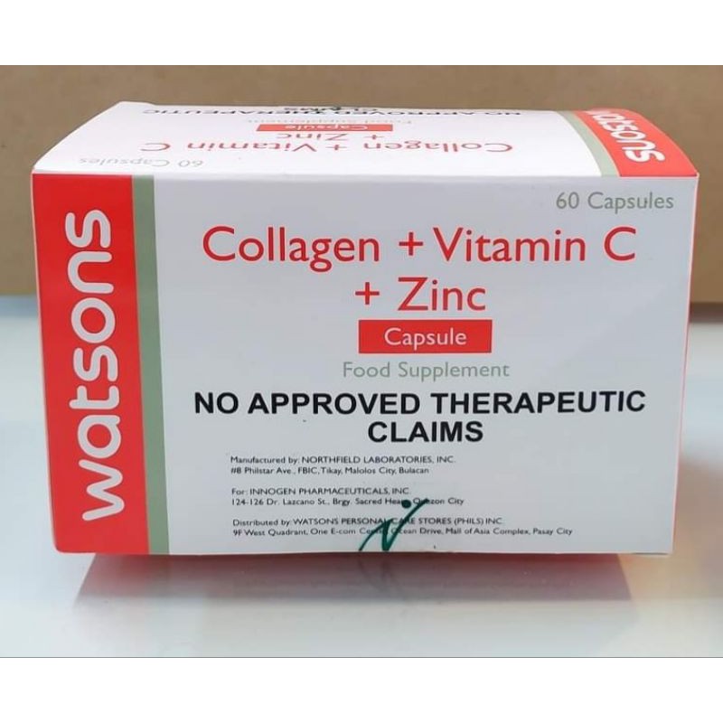 Watsons Collagen + Zinc + Vit C Capsule Shopee Philippines