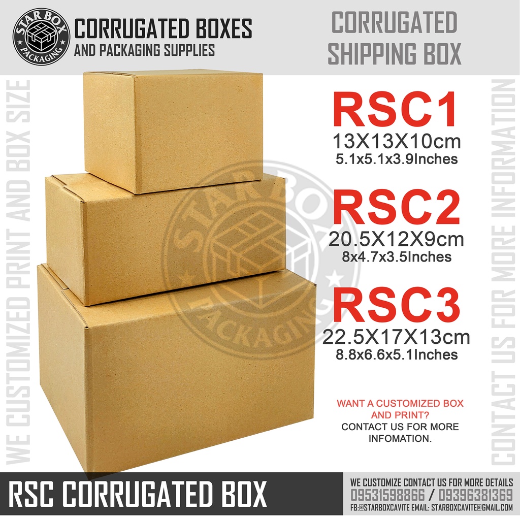 Starbox Brown Kraft Corrugated RSC Boxes Shipping Box Packaging Box RSC1 RSC2 RSC3 Per Piece