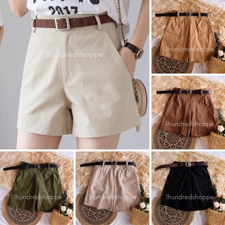 100shoppe Loucy Highwaist Boyfriend Casual Shorts with Pockets (belt not included)