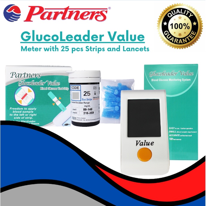 blood sugar tester kitPartners GlucoLeader Value Blood Glucose Meter w/ Glucose Test Strip and 1
