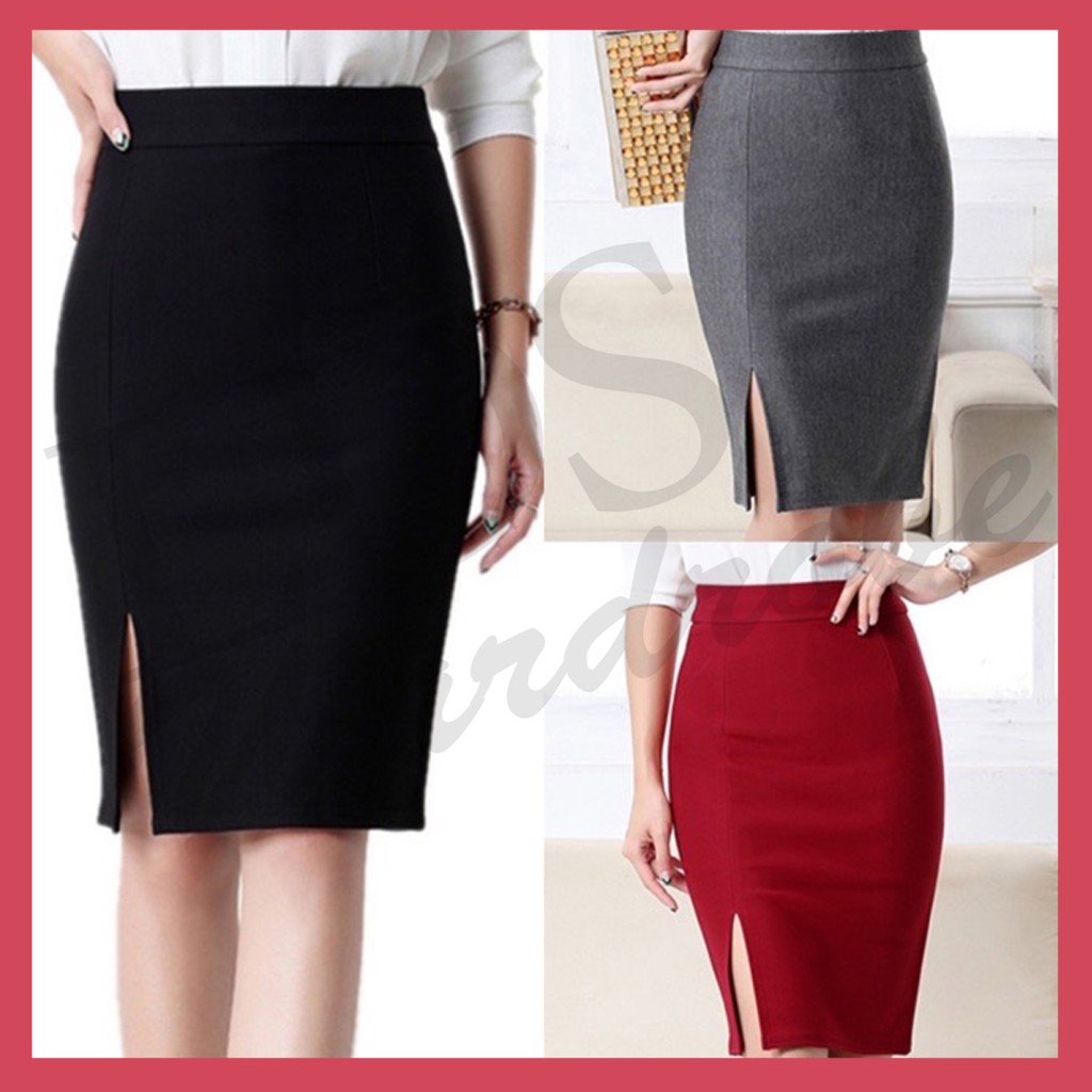 LDS - Pencil Skirt Plain - Above The Knee With Slit (CAN FIT TO: 26 to ...