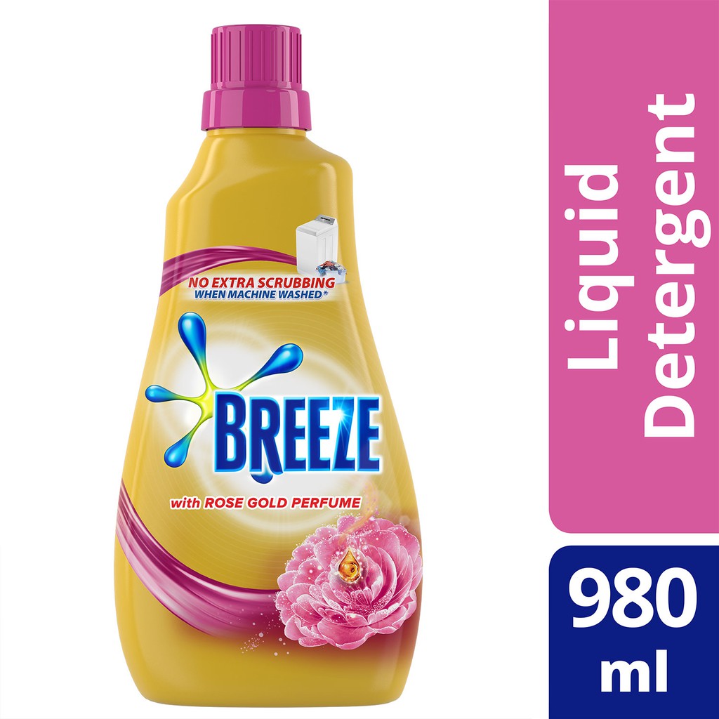 Breeze Liquid Detergent With Rose Gold Perfume 980ml Bottle Shopee
