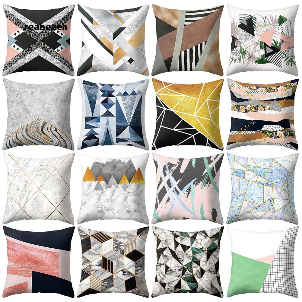 Seabeach Geometric Digital Printing Cushion Cover Throw Pillow