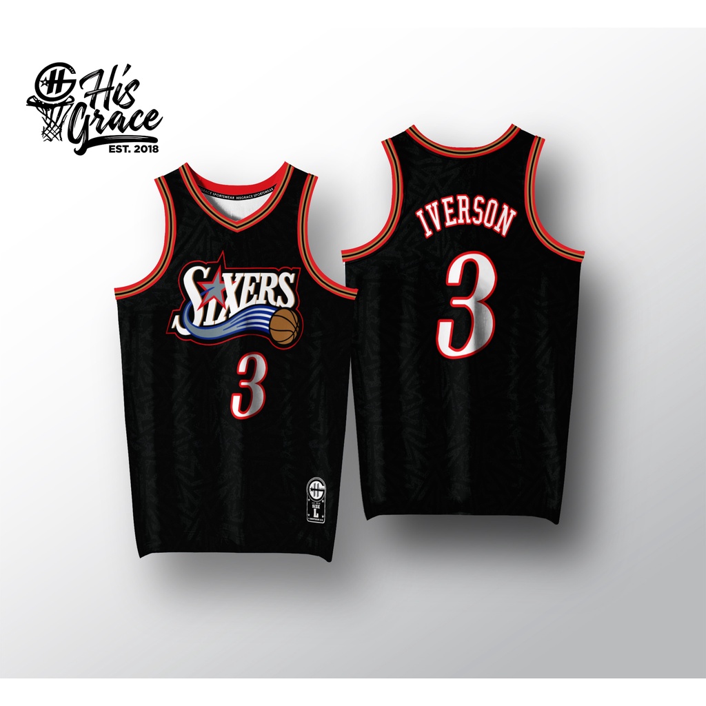 76ERS RETRO ALLEN IVERSON FULL SUBLIMATION HG JERSEY | Shopee Philippines