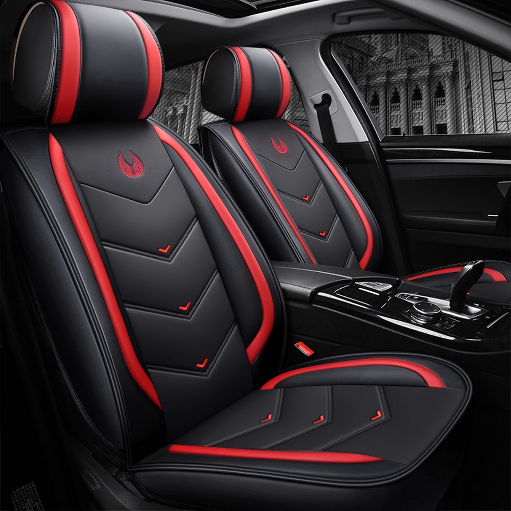 Leather Car Seat Cover Full Set Universal Airbag ...