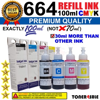 100ml Epson 664 t664 ink refill compatible for epson L120 L121 L210 L220 L300 L310 L360 L565 L1300