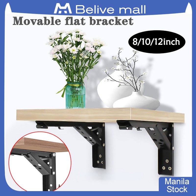 Stainless Steel Triangle Folding Angle Bracket Heavy Support Black Adjustable Wall Mounted Bracket