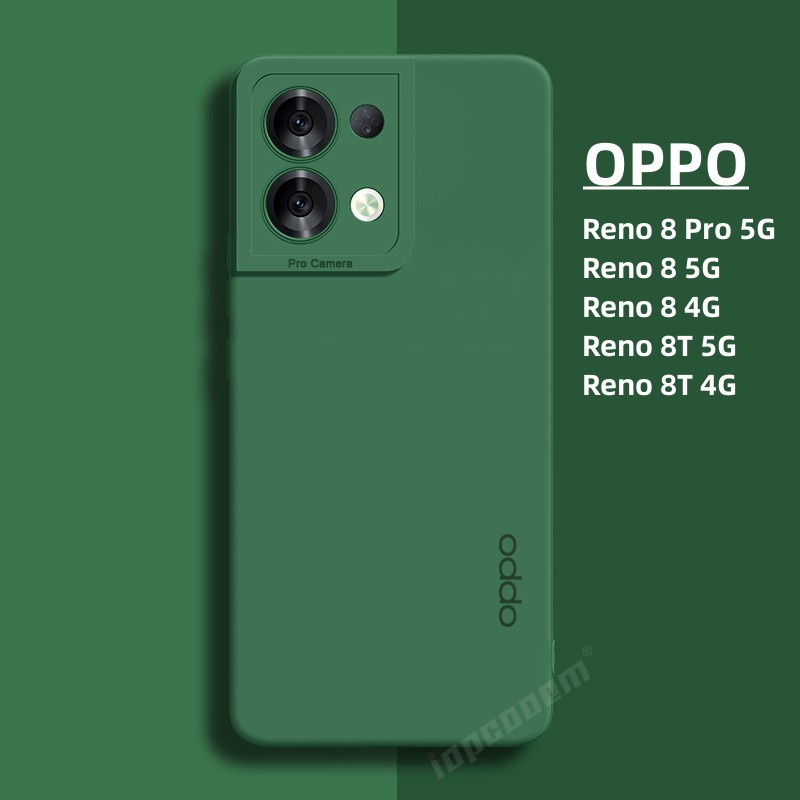 SEAHAI Cover Per Oppo Reno 8 Pro 5G - Custodia Ultra Sottile In Vetro Temperato E Silicone TPU - Motivo Foglie Verdi - Antiurto Antigraffio