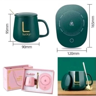 Electric Mug Cup Set Ceramic Heater 55 Degree Coffee Warmer - Image 5