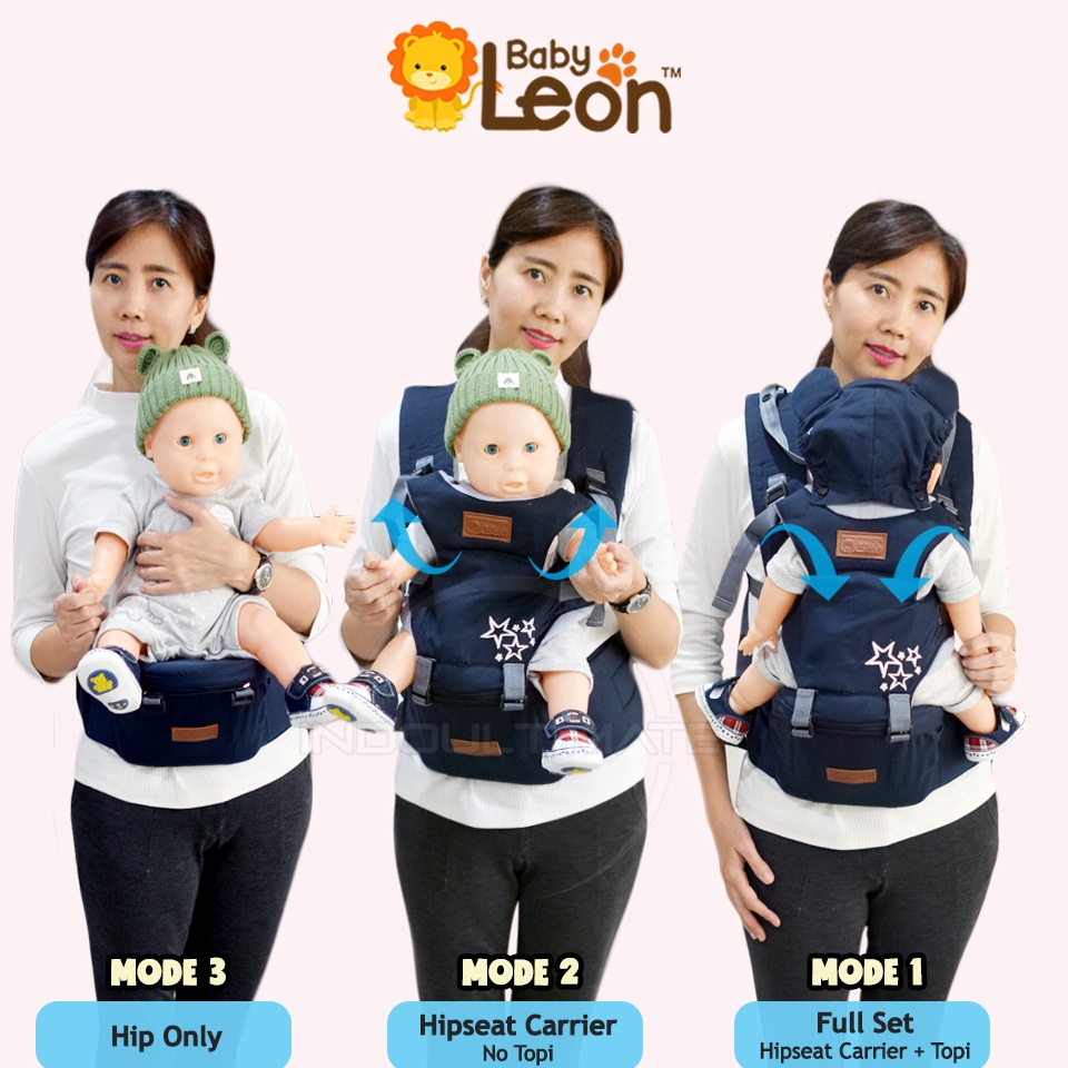 Fresh 5in1 Way Baby Hipseat Carrier BABY LEON + Head Protector ARROW SERIES BY-6080 / BY-6088 (Without Hat) Front Sitting Baby Carrier Side Baby Carrier Multifunctional Carrier Instant Baby Carrier Anti-Stress Baby Carrier — view 3