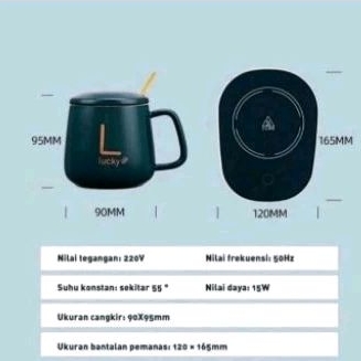 Electric Mug Cup Set Ceramic Heater 55 Degree Coffee Warmer - Image 2