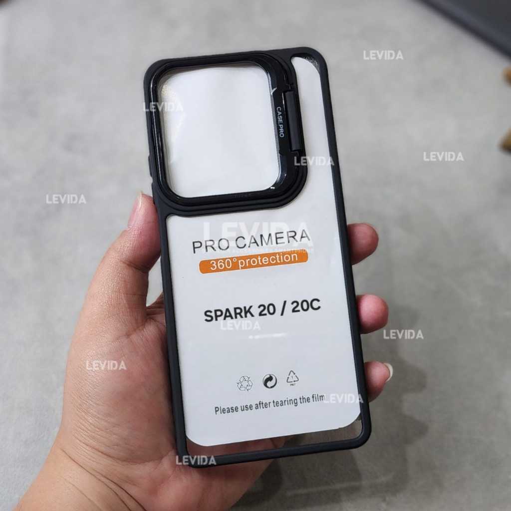 Antishockproff Clear Stand Case CameraRing for Tecno Spark 20 Tecno Spark 20c Tecno Spark 20 Pro - Image 4