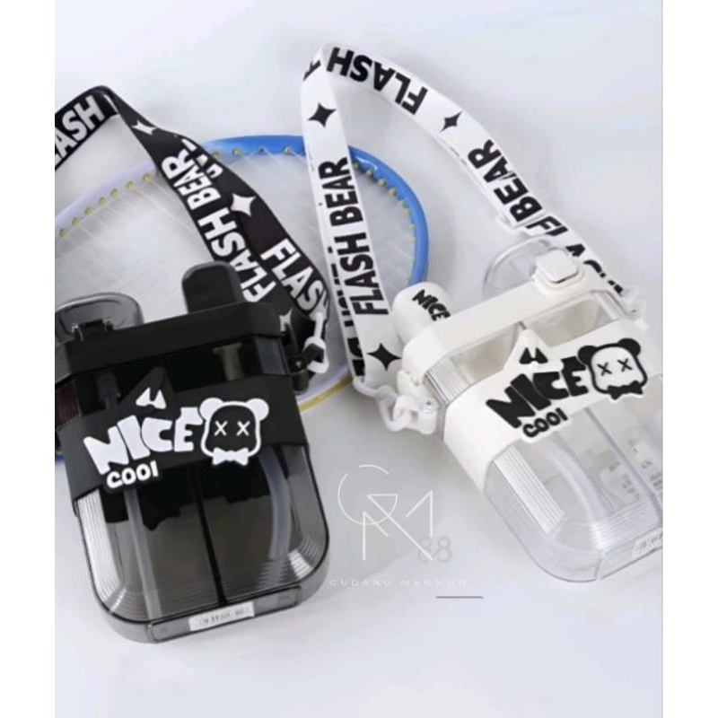 Nice Cool 620ml 2-Sided Couple Bottle Sticker Cute Children's Drinking Bottle Water Bottle