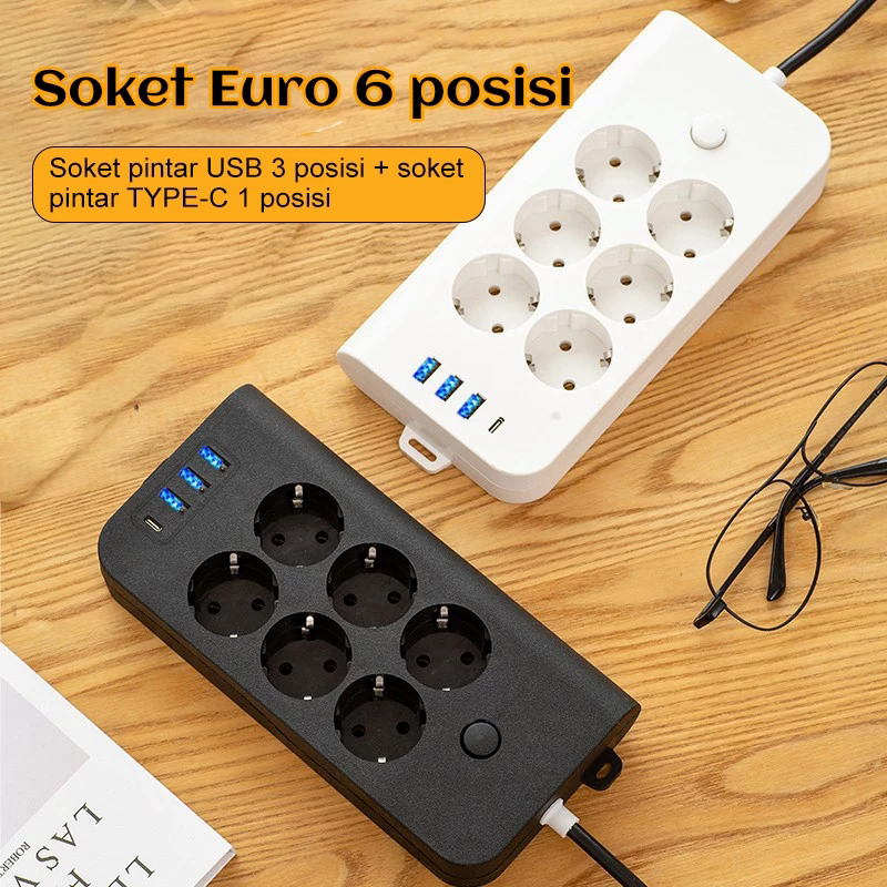 Electron Power Strip Socket 2 Meter 6 Power Socket 6 USB 1 Type C ...