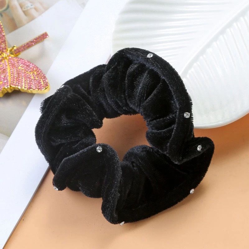 HITAM Hope – KOREAN SCRUNCHIE HAIR TIE HIJAB BLACK CRYSTAL CEPOL / KOREAN HAIR TIE SCRUNCHIE / CEPOL LOCK