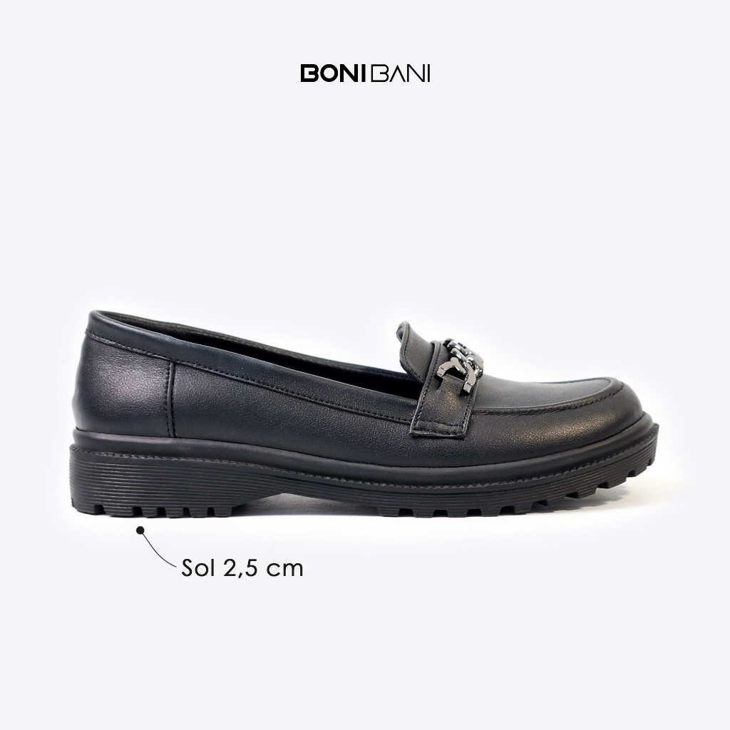BONI BANI - LUCY Women's Loafers Black Loafers Black Docmart Shoes Paskibra Shoes Women's Loafers - Image 4