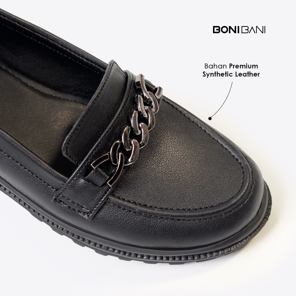 BONI BANI - LUCY Women's Loafers Black Loafers Black Docmart Shoes Paskibra Shoes Women's Loafers - Image 2
