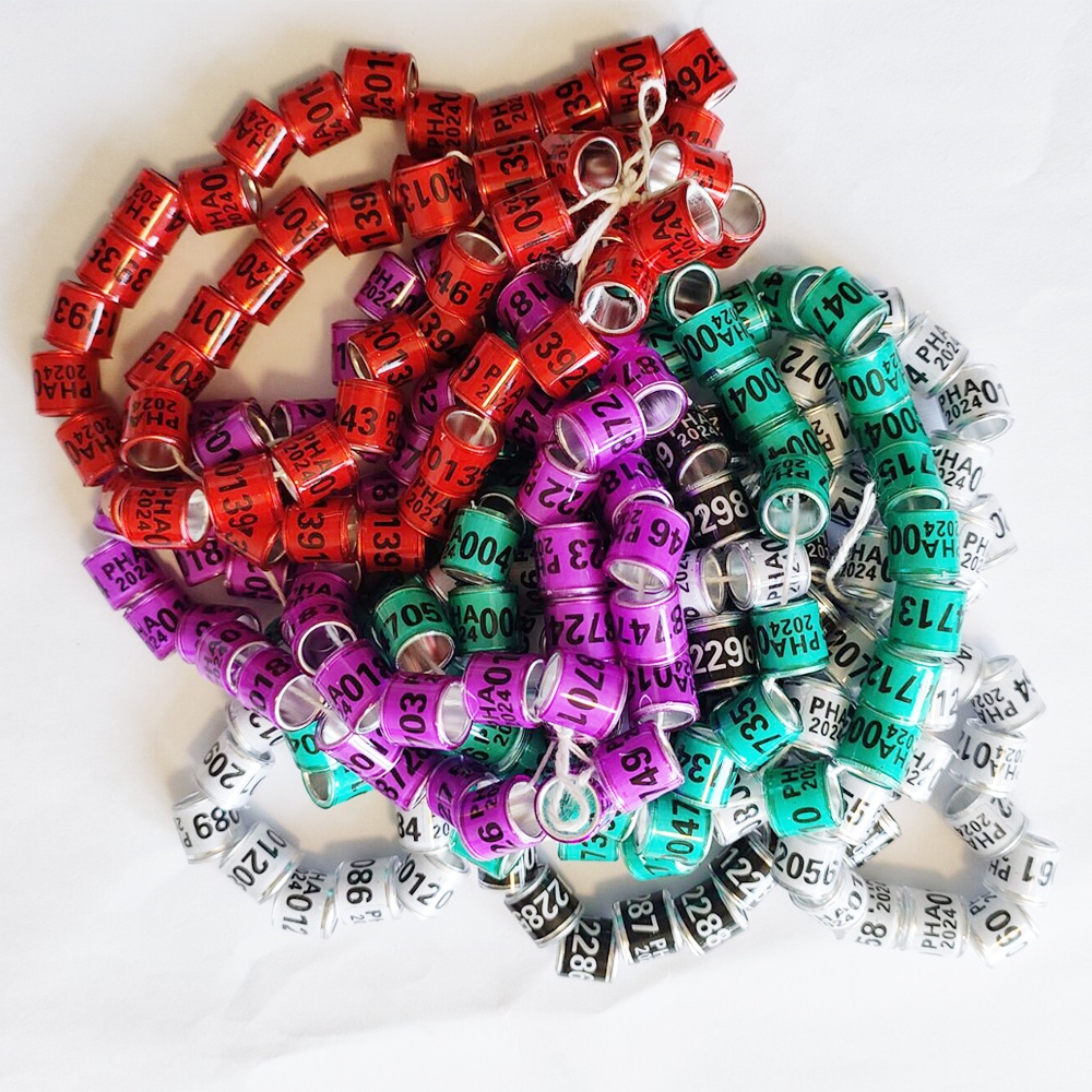 50 Pcs PHA Pigeon Foot Rings 2024 PHA Pigeons ring 10 Colors 8mm