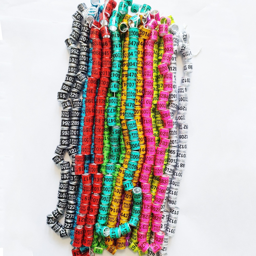 50 Pcs PHA Pigeon Foot Rings 2024 PHA Pigeons ring 10 Colors 8mm