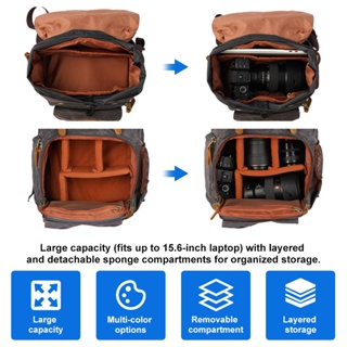 Selens DSLR Camera Bag Multifunctional Camera Backpack Outdoor Travel Camera Video Bag Waterproof Large Capacity Photography Bag With Clapboard for Canon Nikon Sony #2