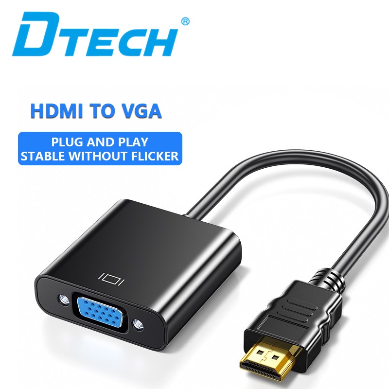 DTech HDMI to VGA Adapter Cable for Computer Monitor PC TV 1080P HD ...