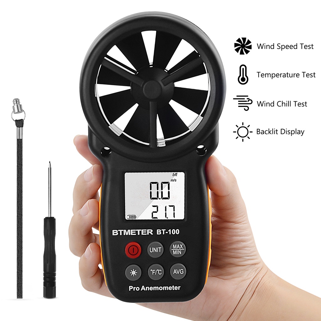 Handheld Anemometer Portable Wind Speed Meter Air Velocity Meter Wind ...