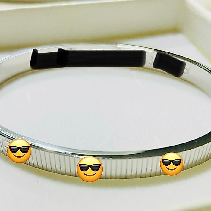 Screw design Bangle | Platinum Settings | Ribbed Texture & Screw Motifs | 17–17.5 cm product photo 1