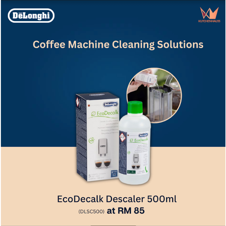 DeLonghi EcoDecalk Coffee Machine Descaler 500ml Cleaning Solutions