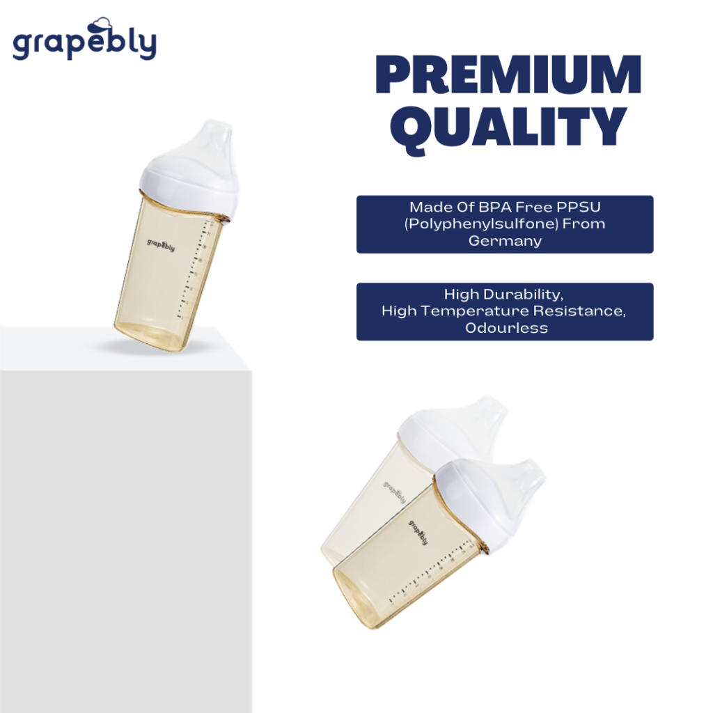 Grapebly PPSU Anti Colic Baby Bottle (150ml) + Storage Lid [Twin Bundle] - Image 4