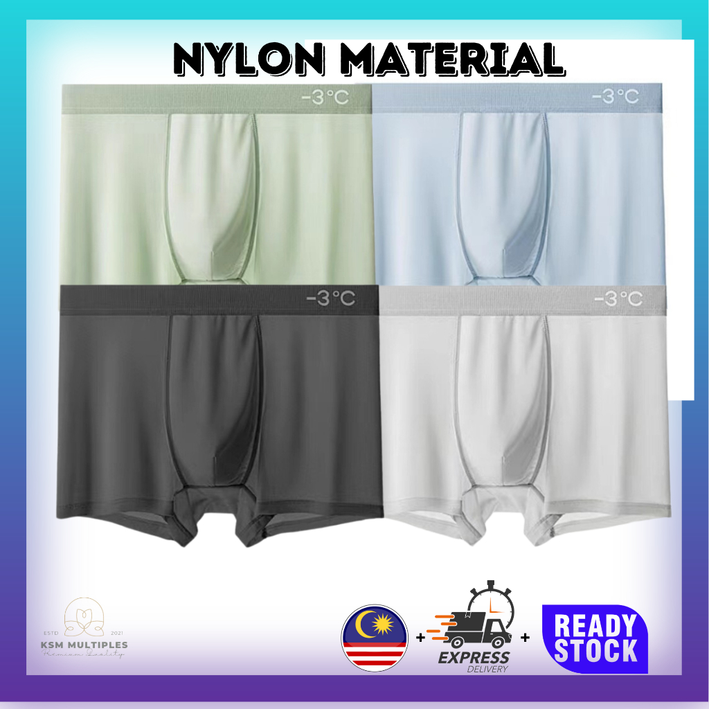 Ice Silk Men Boxer 4PCS Set Seamless Breathable Mesh Cooling Thin Antibacterial - Image 4