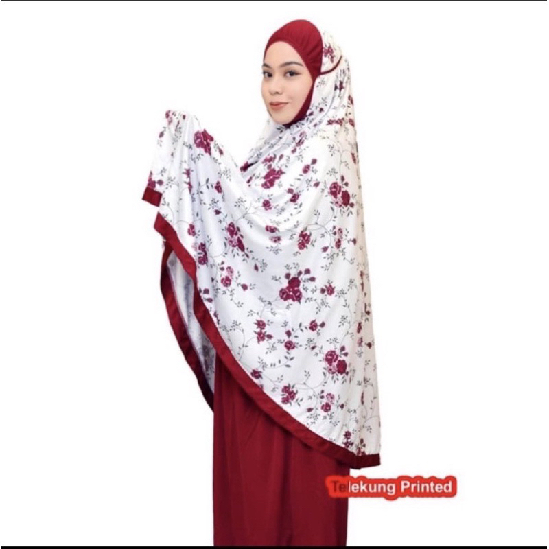 Two Design Telekung Piping Rose Dewasa To - Honest Bee