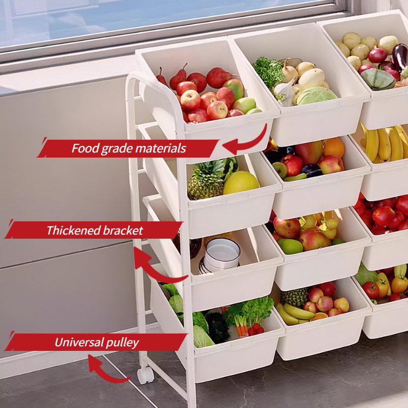 NIVISON Sturdy 4 Tier Kitchen Storage Organizer Rack with Wheels for Spice Onion Pantry Microwave Shelf Trolley System - Image 2