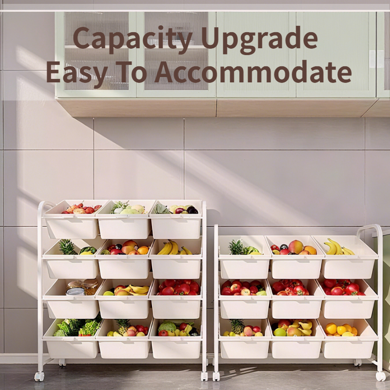 NIVISON Sturdy 4 Tier Kitchen Storage Organizer Rack with Wheels for Spice Onion Pantry Microwave Shelf Trolley System - Image 5