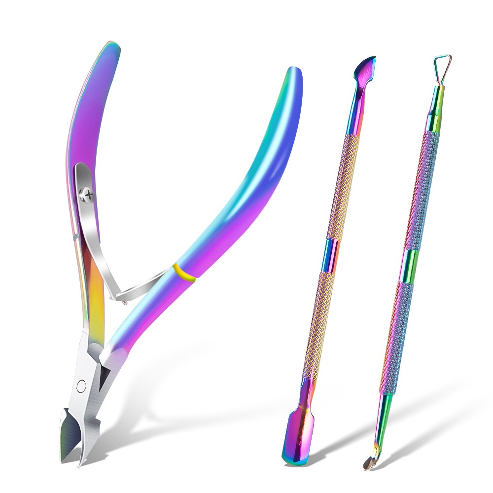 Nail Cuticle Scissors Stainless Steel Manicure Pedicure Tools Rainbow ...